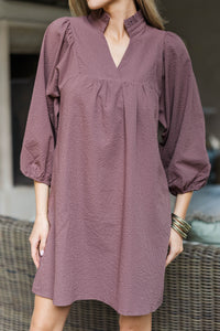 Above And Beyond Brown Shift Dress