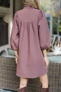 Above And Beyond Brown Shift Dress