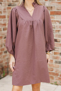 Above And Beyond Brown Shift Dress