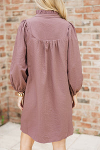 Above And Beyond Brown Shift Dress