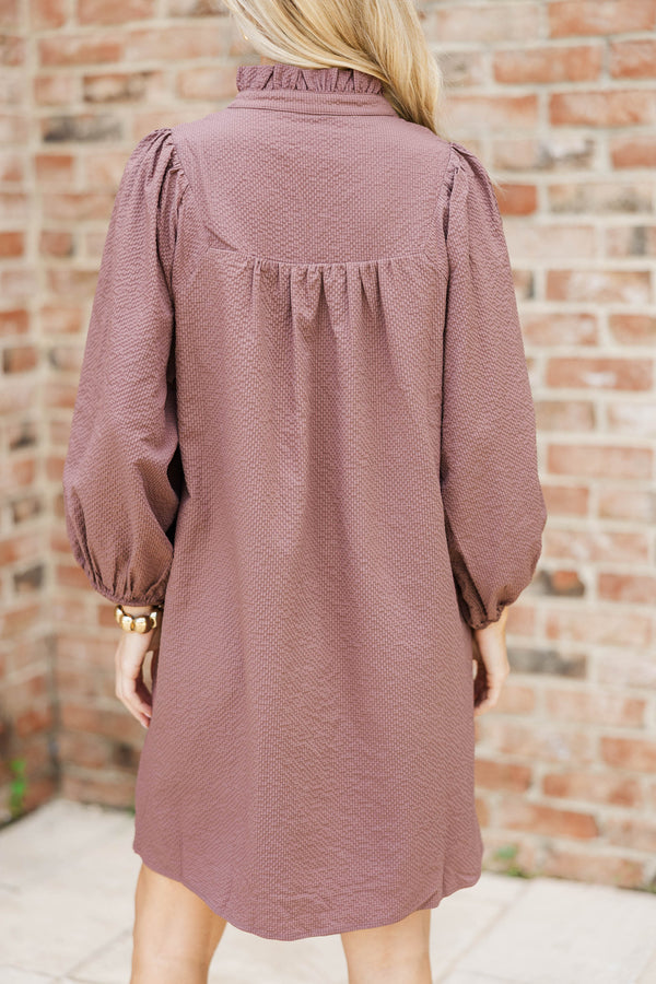 Above And Beyond Brown Shift Dress