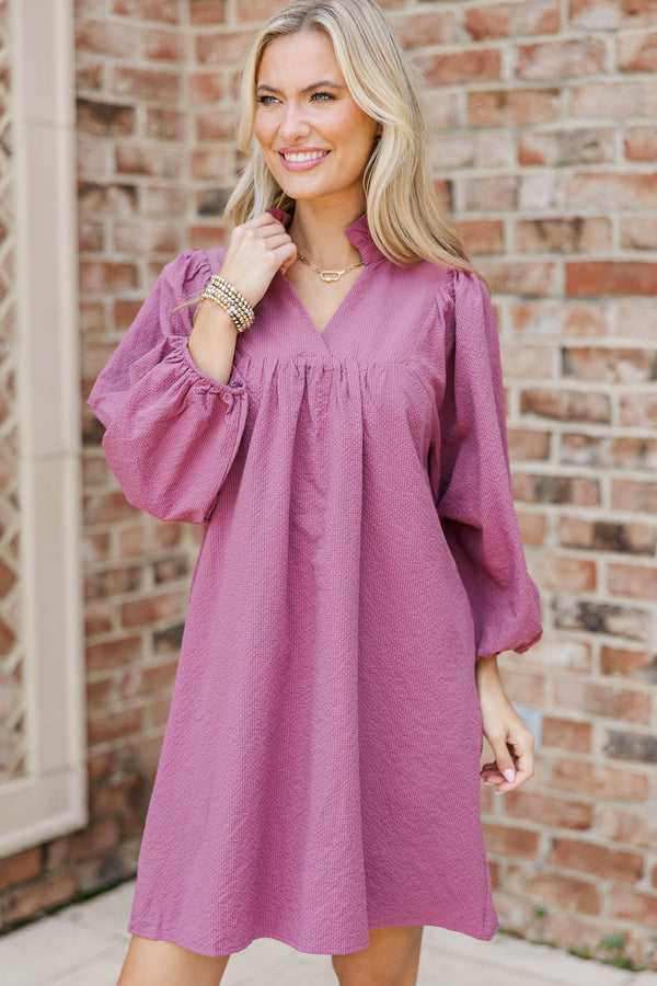 Above And Beyond Mauve Shift Dress