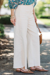 Going Strong Cream Cropped Jeans