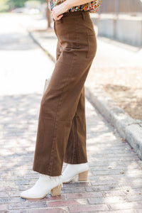 Going Strong Espresso Brown Cropped Jeans