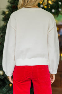Tied To Perfection Cream Bow Sweater