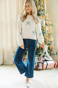 Twist Of Charm Cream Bow Sweater