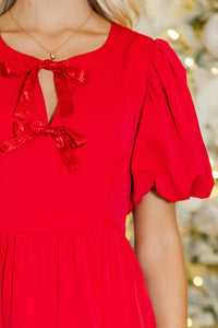 Very Merry Moments Red Midi Dress