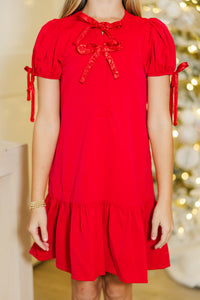 Girls: Very Merry Moments Red Babydoll Dress