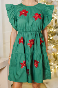 Under the Mistletoe Emerald Green Sequin Dress