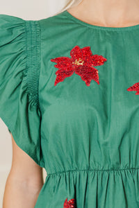 Under the Mistletoe Emerald Green Sequin Dress