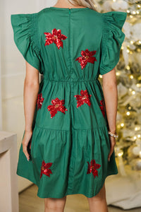 Under the Mistletoe Emerald Green Sequin Dress