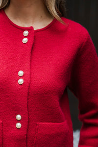 Always Remember To Smile Red Cardigan