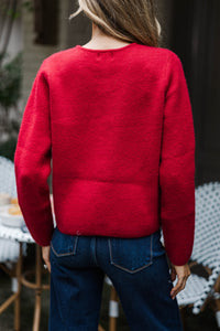 Always Remember To Smile Red Cardigan