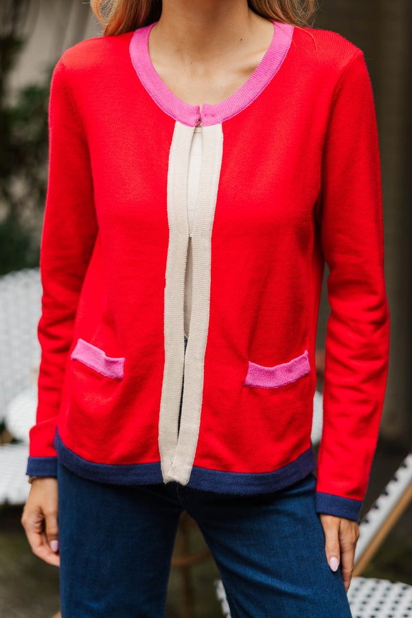 Better This Way Red Cardigan