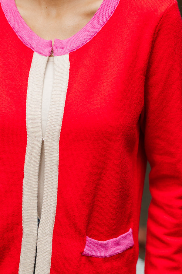 Better This Way Red Cardigan