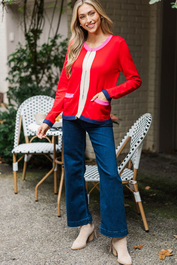 Better This Way Red Cardigan