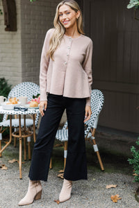 We Should Go Together Taupe Sweater