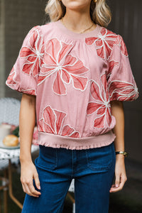 Styled In Stems Pink Floral Blouse