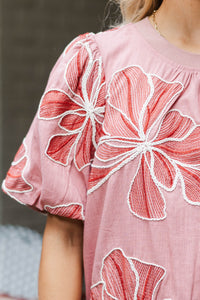 Styled In Stems Pink Floral Blouse