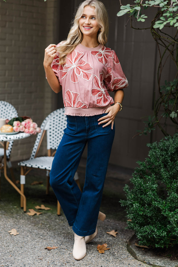 Styled In Stems Pink Floral Blouse