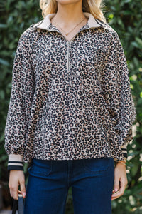 Chasing Dreams Taupe Leopard Print Sweater
