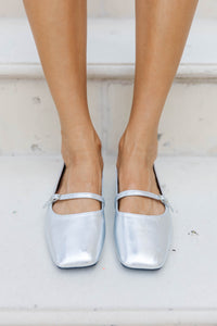 Downtown Darling Silver Flats
