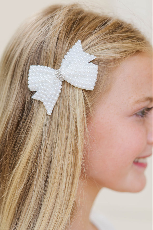 Girls: Simply You Pearl Bow Clip