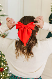 Girls: Around The Tree Red Hair Bow