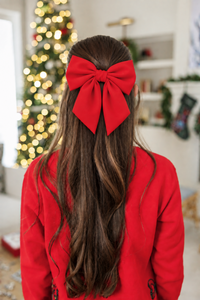 Girls: Around The Tree Red Hair Bow