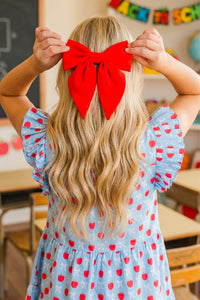 Girls: Around The Tree Red Hair Bow