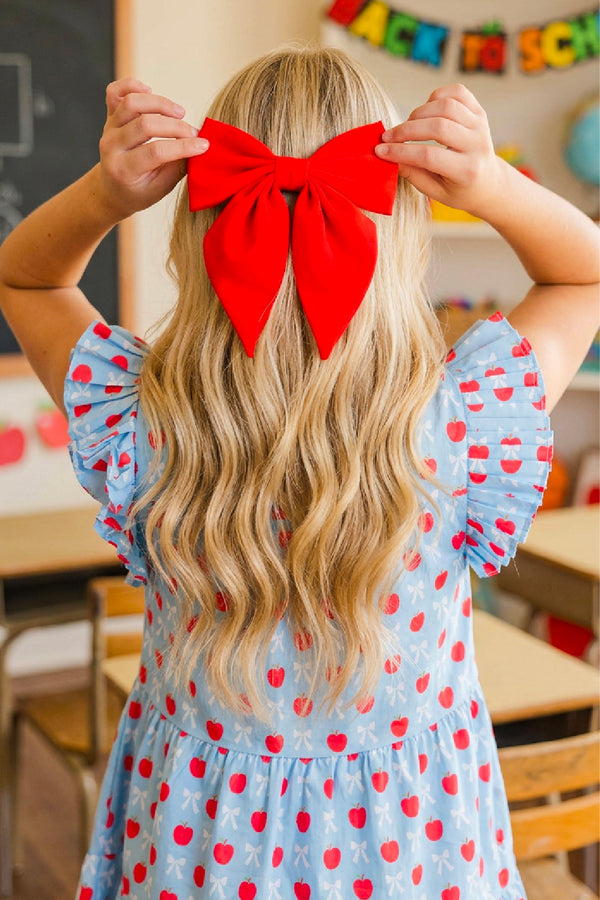 Girls: Around The Tree Red Hair Bow