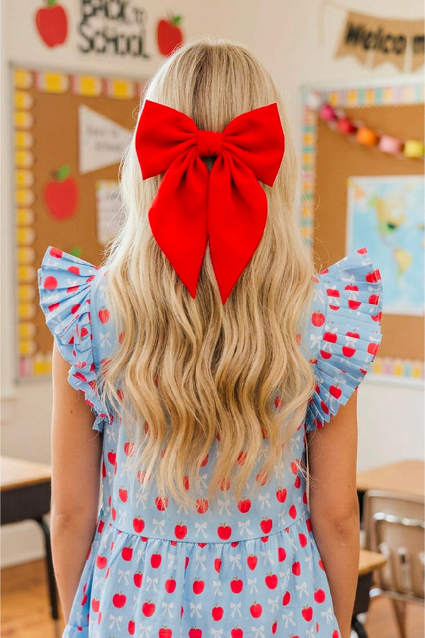 Girls: Around The Tree Red Hair Bow