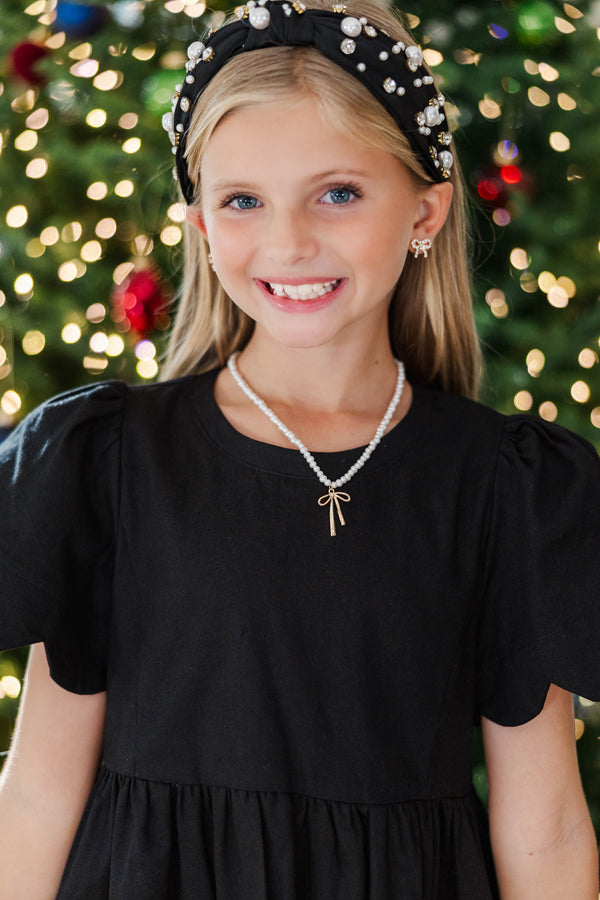 Girls: Pretty Little Pearl Bow Necklace