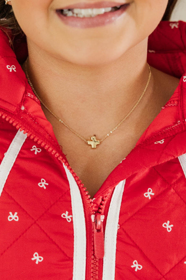 Girls: Forever Faithful Gold Cross Necklace
