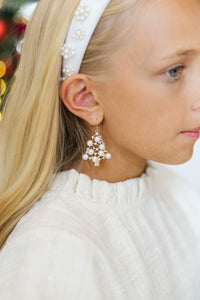 Girls: Holiday Cheer Pearl Christmas Tree earrings