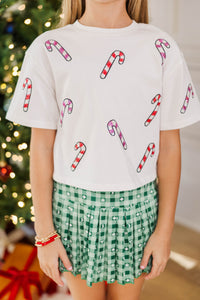 Girls: Favorite Season Fun Sequin Candy Canes Top