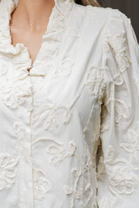 My Little Dream Cream Textured Blouse