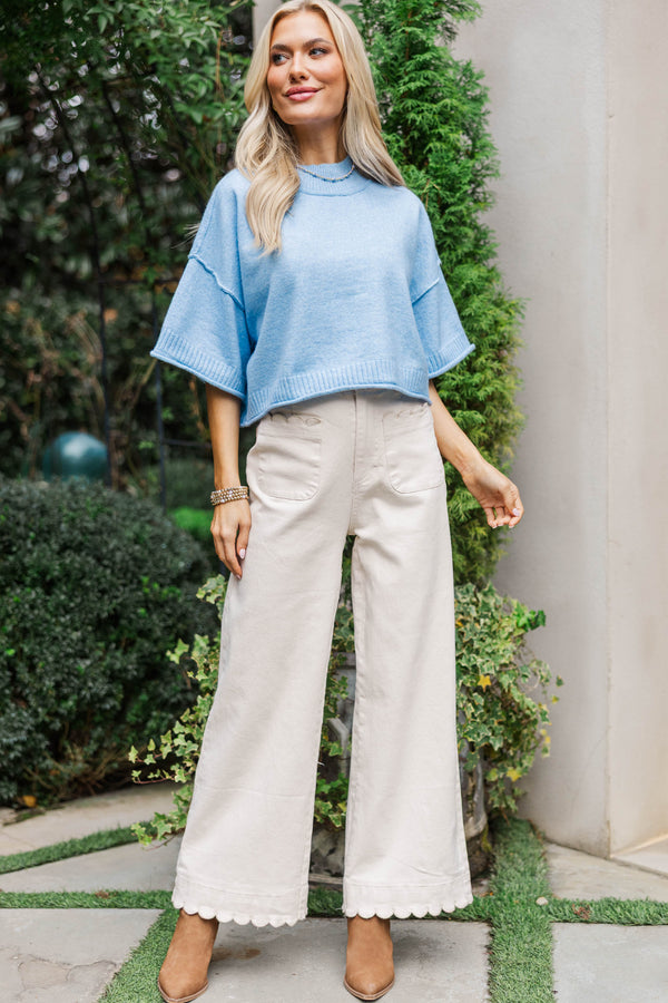 Cozy Horizon Blue S/S Sweater