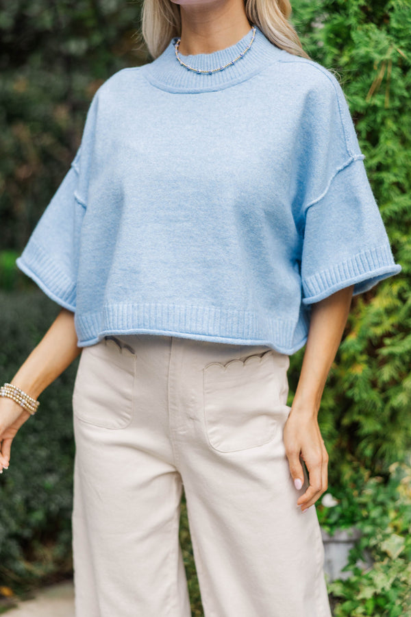 Cozy Horizon Blue S/S Sweater