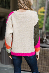 Sunday Haze Pink Abstract Sweater