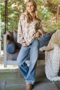 It's All Wild Camel Leopard Sweater