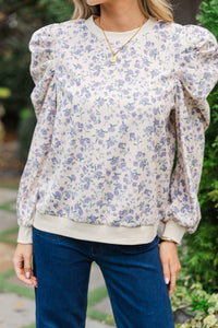 Flowers In The Breeze Cream Ditsy Floral Sweater