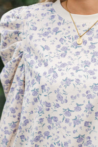 Flowers In The Breeze Cream Ditsy Floral Sweater