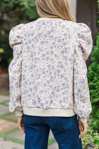 Flowers In The Breeze Cream Ditsy Floral Sweater