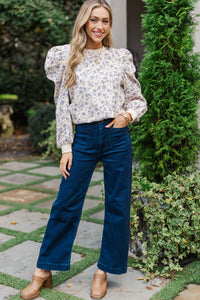 Flowers In The Breeze Cream Ditsy Floral Sweater