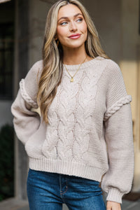 All Of The Best Taupe Sweater