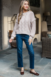 All Of The Best Taupe Sweater