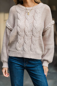 All Of The Best Taupe Sweater