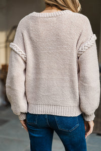 All Of The Best Taupe Sweater