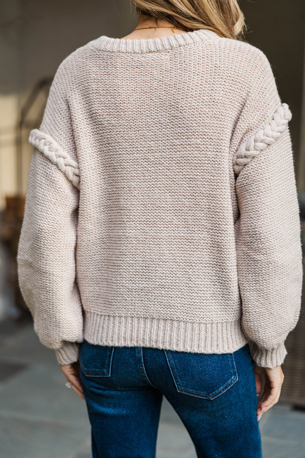 All Of The Best Taupe Sweater